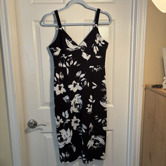 Ivanka Trump Womens Scuba Crepe Floral Square Hardware Strap Midi Sheath‎ Dress - Picture 3 of 12